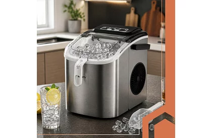 Mașina de făcut cuburi de gheață 1,2 l – 12 kg / 24 h - argintie