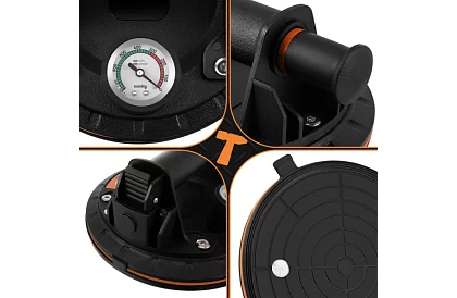 Suport vacuum 2 bucăți în husă pentru plăci, gresie și sticlă – capacitate de încărcare 200 kg