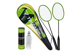 Set de badminton – 2 rachete, 6 petice și o husă