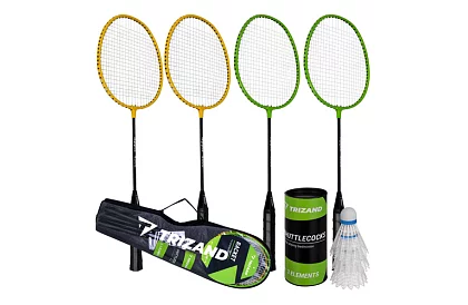 Set de badminton – 4 rachete, 3 shuttlecock-uri și o husă