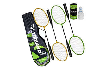 Set de badminton – 4 rachete, 3 shuttlecock-uri și o husă