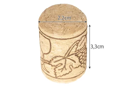 Dopuri de plută pentru sticle 2,2 × 3,3 cm – 100 bucăți