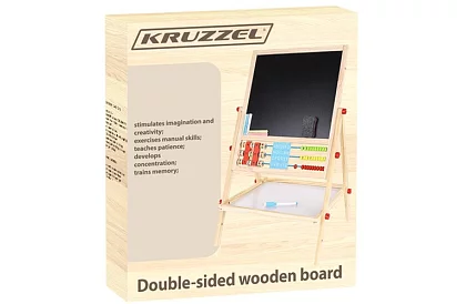 Tablă de lemn dublă pentru copii 6 în 1 + accesorii