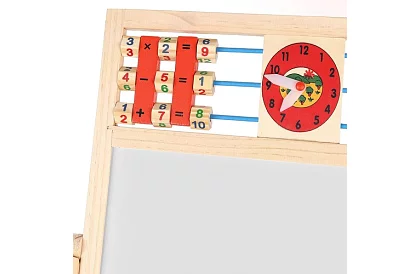 Tablă de lemn dublă pentru copii 6 în 1 + accesorii