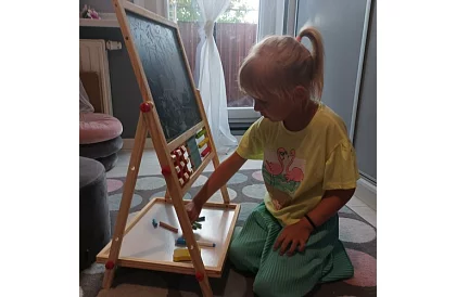 Tablă de lemn dublă pentru copii 6 în 1 + accesorii