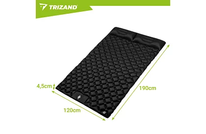 Saltea autoumflătoare pentru doi 120 × 190 cm – neagră