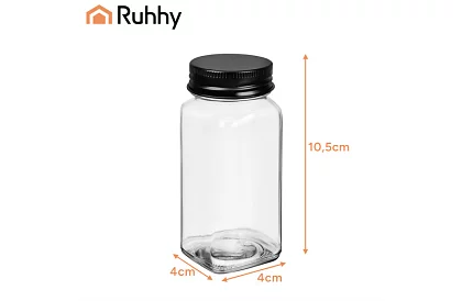 Set de 24 borcane de sticlă pentru condimente 120 ml + etichete