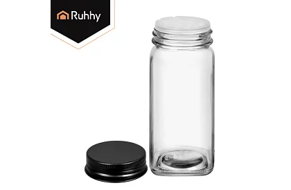 Set de 24 borcane de sticlă pentru condimente 120 ml + etichete
