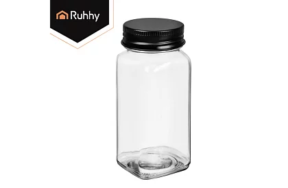 Set de 24 borcane de sticlă pentru condimente 120 ml + etichete