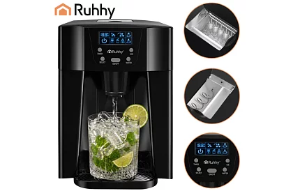 Generator de cuburi de gheață pentru acasă cu LCD – compresor 12 kg/24 h – negru