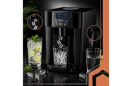 Generator de cuburi de gheață pentru acasă cu LCD – compresor 12 kg/24 h – negru