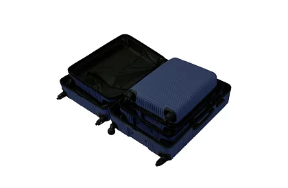 Set de 3 valize de călătorie cu roți 39 l, 70 l, 99 l – albastru închis