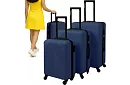 Set de 3 valize de călătorie cu roți 39 l, 70 l, 99 l – albastru închis