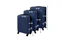 Set de 3 valize de călătorie cu roți 39 l, 70 l, 99 l – albastru închis