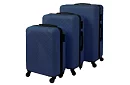 Set de 3 valize de călătorie cu roți 39 l, 70 l, 99 l – albastru închis
