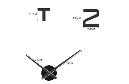 Ceasuri DIY de perete negre – diametru 60 până la 130 cm