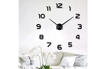 Ceasuri DIY de perete negre – diametru 60 până la 130 cm