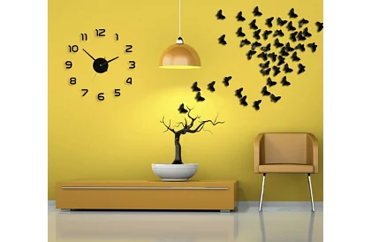 Ceasuri DIY de perete negre – diametru 60 până la 130 cm
