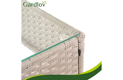 Set de mobilier de grădină – masă, canapea, 2 scaune – bej
