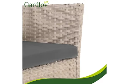 Set de mobilier de grădină – masă, canapea, 2 scaune – bej