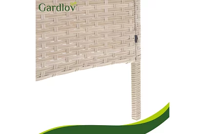 Set de mobilier de grădină – masă, canapea, 2 scaune – bej