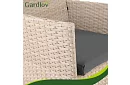 Set de mobilier de grădină – masă, canapea, 2 scaune – bej