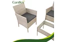 Set de mobilier de grădină – masă, canapea, 2 scaune – bej