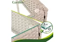 Set de mobilier de grădină – masă, canapea, 2 scaune – bej
