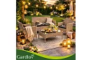 Set de mobilier de grădină – masă, canapea, 2 scaune – bej