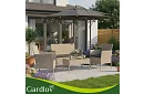 Set de mobilier de grădină – masă, canapea, 2 scaune – bej
