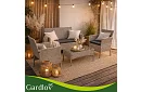 Set de mobilier de grădină – masă, canapea, 2 scaune – bej
