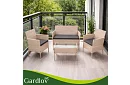 Set de mobilier de grădină – masă, canapea, 2 scaune – bej
