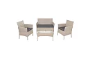 Set de mobilier de grădină – masă, canapea, 2 scaune – bej