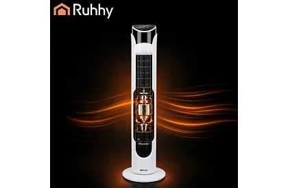 Ventilator oscilant pe stâlp 83 cm, 45 W – alb + telecomandă