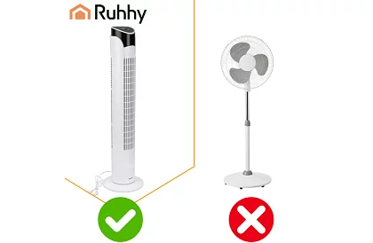 Ventilator oscilant pe stâlp 83 cm, 45 W – alb + telecomandă