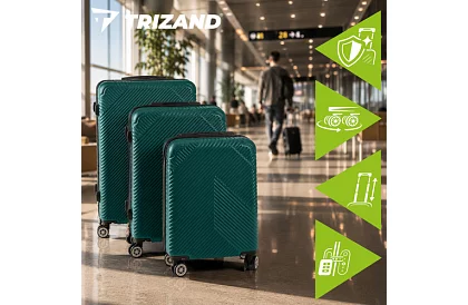 Set de 3 valize de călătorie cu roți 39 l, 70 l, 99 l – verde