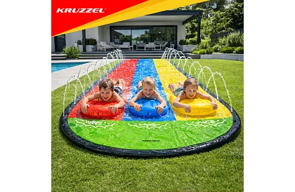 Tobogan triplu cu fântână 480 cm + 3 ambarcațiuni