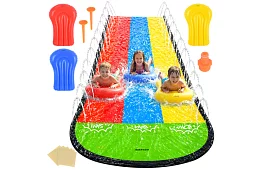 Tobogan triplu cu fântână 480 cm + 3 ambarcațiuni