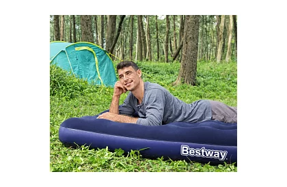 Saltea gonflabilă cu pompă și perne 203 × 152 × 22 cm – B67374