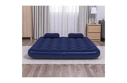 Saltea gonflabilă cu pompă și perne 203 × 152 × 22 cm – B67374