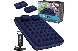 Saltea gonflabilă cu pompă și perne 203 × 152 × 22 cm – B67374