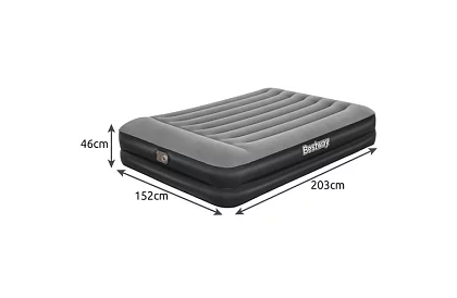 Saltea gonflabilă cu pompă încorporată și perne 203 × 152 × 46 cm – B67403