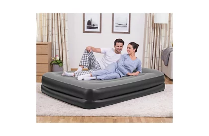 Saltea gonflabilă cu pompă încorporată și perne 203 × 152 × 46 cm – B67403