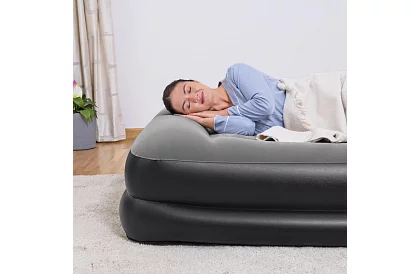 Saltea gonflabilă cu pompă încorporată și perne 203 × 152 × 46 cm – B67403