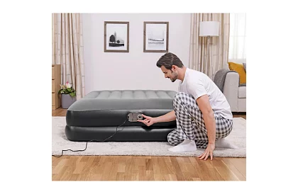 Saltea gonflabilă cu pompă încorporată și perne 203 × 152 × 46 cm – B67403