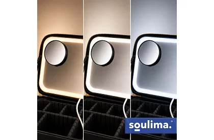 Cufărul cosmetic cu iluminare LED și oglindă