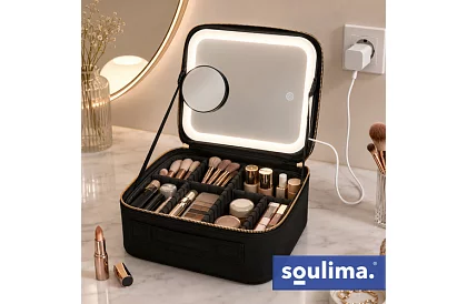 Cufărul cosmetic cu iluminare LED și oglindă
