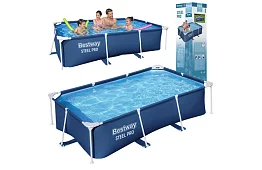 Piscină cadru rectangulară 259 × 170 × 61 cm - Steel Pro B56403
