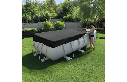 Copertă pentru piscină cu cadru 404 × 201 cm – folie de protecție termică B58232