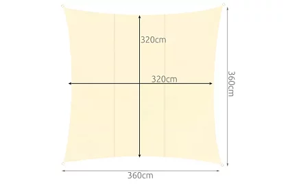 Plasă de umbrire pentru soare 3,6 × 3,6 m – bej